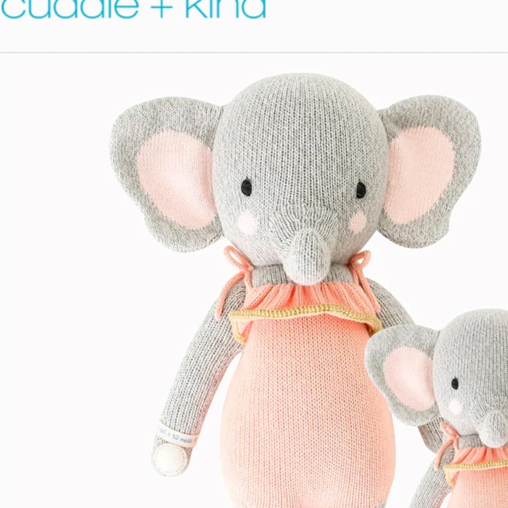 Cuddle and Kind 20 in Plush Elephant Eloise Hand Knit Stuffed Animal